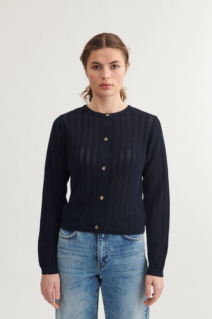 Basic Apparel Tricia Cardigan Sweaters 606 Sky Captain